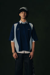 Daira Paneled Graphic Tee (Blue)