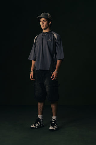 Daira Paneled Graphic Tee (Grey)