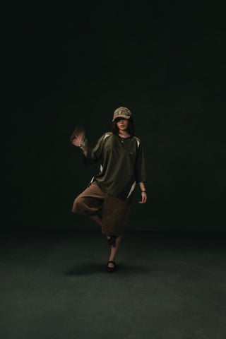 Daira Paneled Graphic Tee (Green)