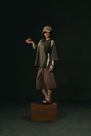 Daira Paneled Graphic Tee (Green)
