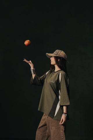 Daira Paneled Graphic Tee (Green)