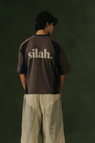 Daira Paneled Graphic Tee (Brown)